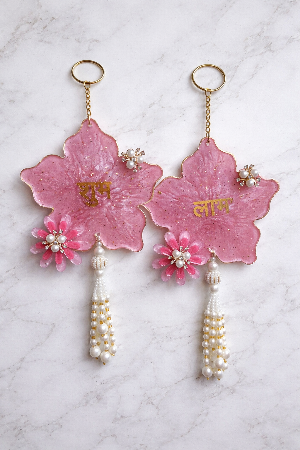 Shubh–Laabh Pink Resin hanging