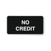 Black card with 'NO CREDIT' text on a white background