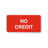Red rectangle with 'NO CREDIT' text on a white background