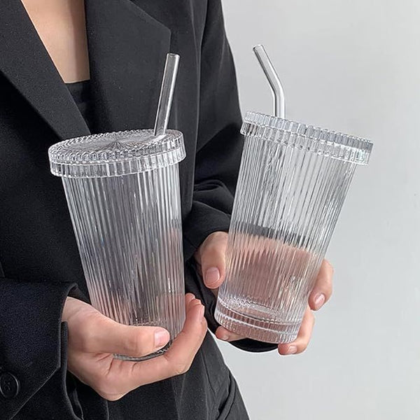 Minimalist Ribbed Can Sipper