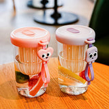 Kawaii Infusion Tumbler – Aesthetic pastel Glass Bottle