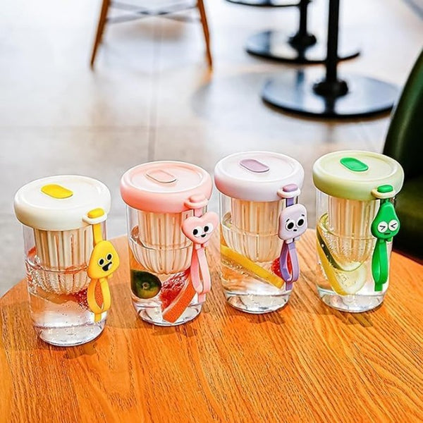 Kawaii Infusion Tumbler – Aesthetic pastel Glass Bottle