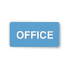 Blue sign with 'OFFICE' text on a white background