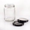 446ml Clear Round Glass Jar with Airtight Black Twist-Off Lid