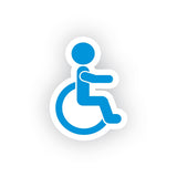 Wheelchair icon car sticker design blue