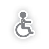 Wheelchair icon car sticker design grey