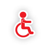 Wheelchair icon car sticker design red