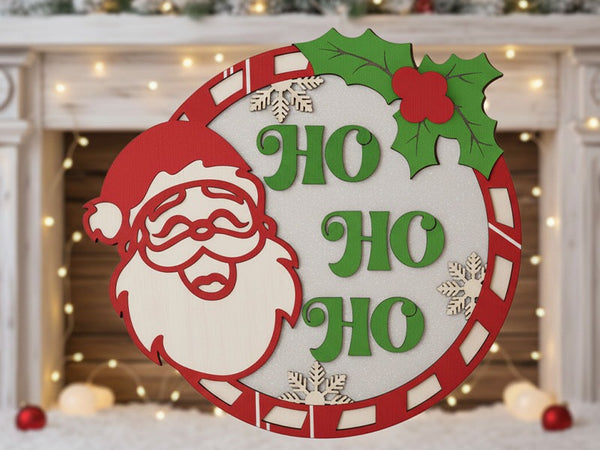 Ho Ho Ho Santa Claus Christmas Decorative Door Sign