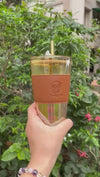 Travel Sipper Tumbler Mug with Straw and Lid